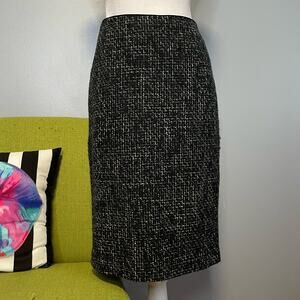Tahari Black White Tweed Straight Pencil Skirt 2